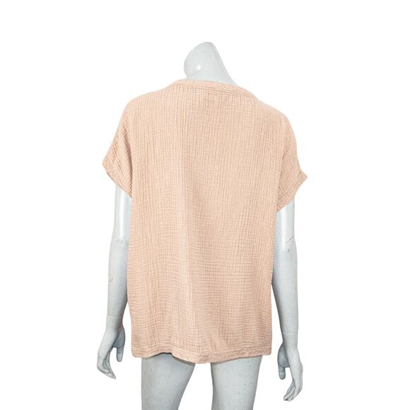 Faherty Women's Dream Cotton Gauze T-Shirt in Nougat beige size XL - Picture 4 of 9
